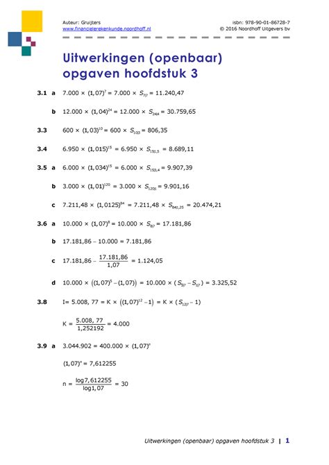 8178d28 Uitwerking FR Financielerekenkunde Noordhoff 2016