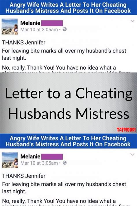 Letter To A Cheating Husbands Mistress Cheating Husband Mistress Cheating