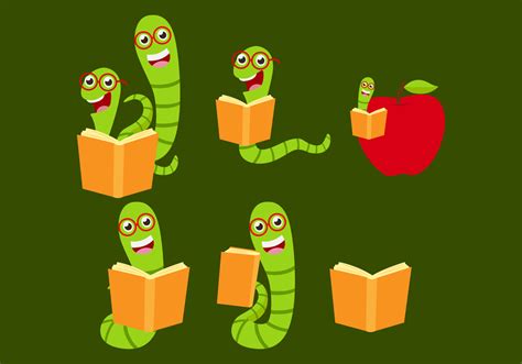 Green Bookworm Vectors 157450 Vector Art At Vecteezy