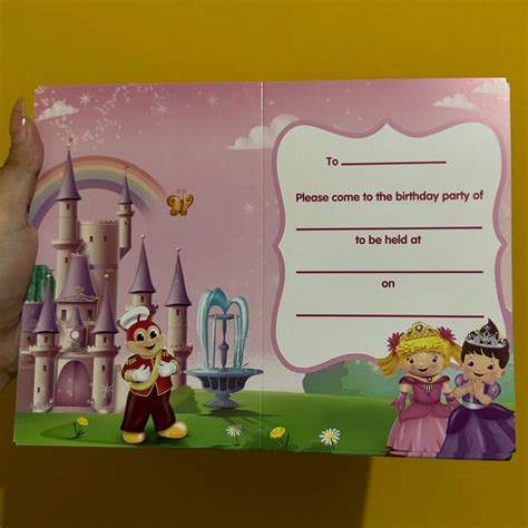 Jollibee Fairytale Land Kids Party Invitation Cards, Hobbies & Toys, Stationary & Craft ...