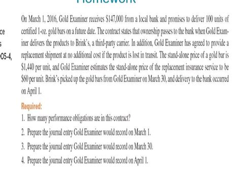 Solved On March Gold Examiner Receives Chegg