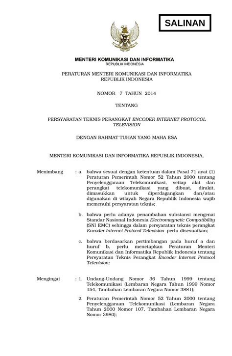 Pdf Peraturan Menteri Komunikasi Dan Informatika · Paket Data