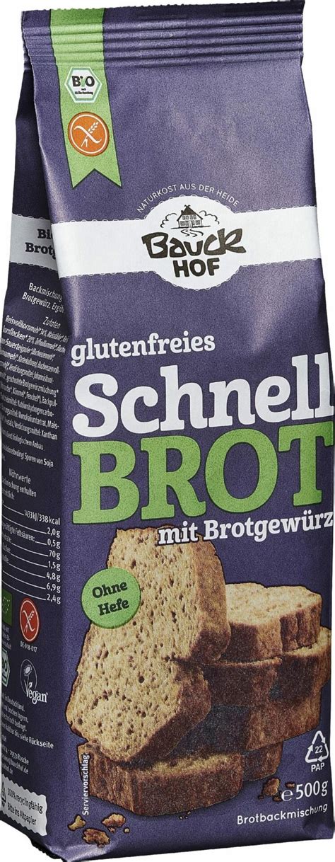 Bauckhof Schnellbrot Mit Brotgew Rz Glutenfrei Bio X G Online Kaufen