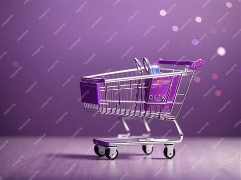 Premium AI Image | Purple Shopping Cart on Purple Background Minimalist ...