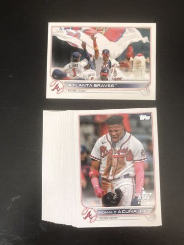 Topps All Star Game Foil Stamp Atlanta Braves Team Set Cards Ebay