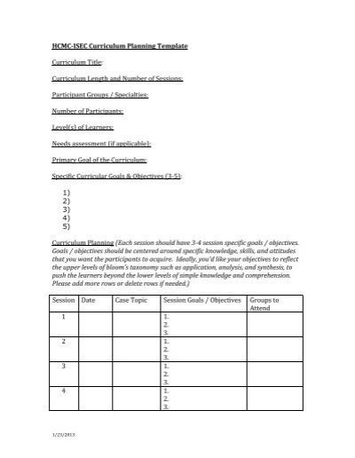 HCMC-ISEC Curriculum Planning Template Curriculum Title ...