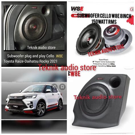 Jual Subwoofer PNP Cello 8inch W8E Toyota Raize Daihatsu Rocky