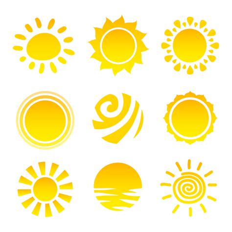 Sun Icons Set 452938 Vector Art At Vecteezy