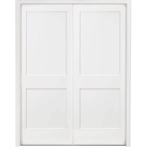 Steves Sons 48 In X 80 In 2 Panel Square Shaker White Primed Solid