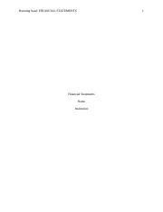 236832 Financial Statements Docx Running Head FINANCIAL STATEMENTS 1