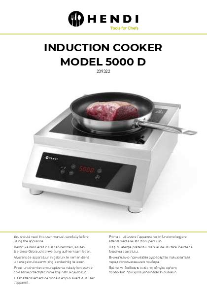 Induction Cooker Model D User Manual Safety Regulations Hendi