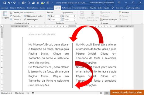 Ricardo Horta Site Como Dividir O Texto Em Colunas No Word