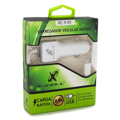 Carregador Veicular A Micro Usb X Cell Xc V