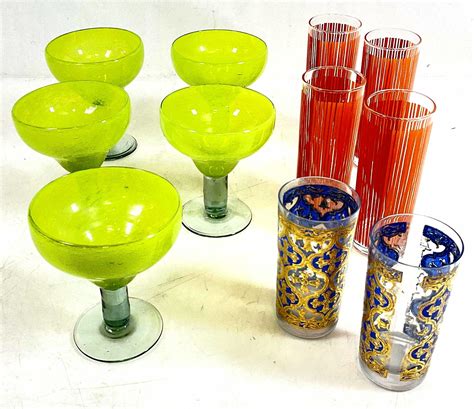 Lot 11pc Margarita And Drinking Glasses