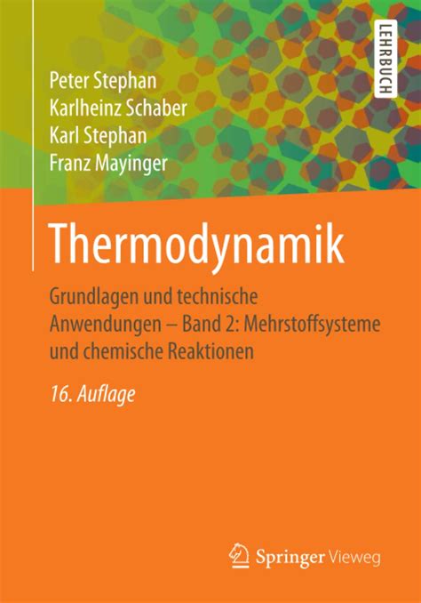 Amazon Thermodynamik Grundlagen Und Technische Anwendungen Band