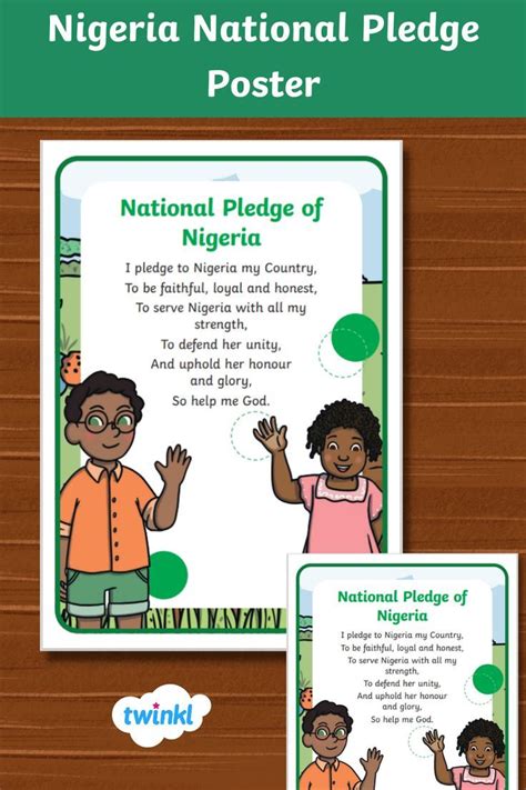 Nigeria National Pledge Poster for kids | Pledge, Fun learning, Kids ...