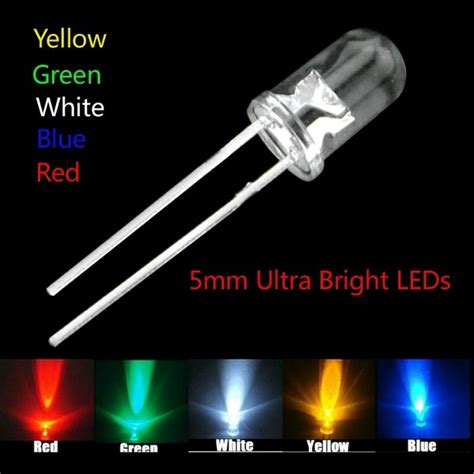 Jual Led Bening Water Clear 5mm 5 Mm Merah Kuning Hijau Biru Putih Red