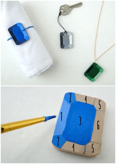 DIY Optical Illusion Wooden Gems from Fabric Paper... | True Blue Me ...