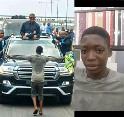 Why I Stood In Front Of Peter Obis Convoy At Lagos Rally Teenager