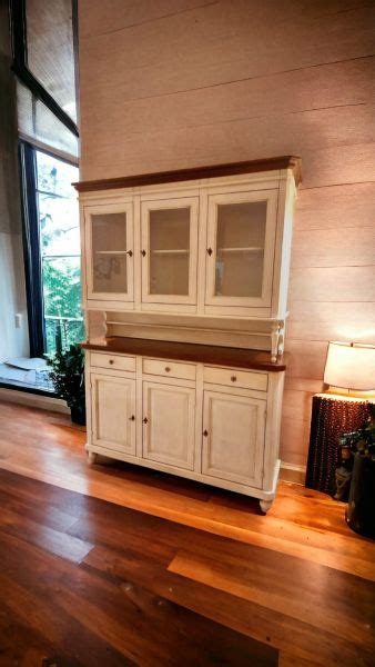 Credenza Cristalliera Napoletana In Legno Ante Shabby Chic Bianco