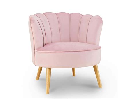 Fauteuil Design En Tissu Velours Rose Nabia Decoinparis