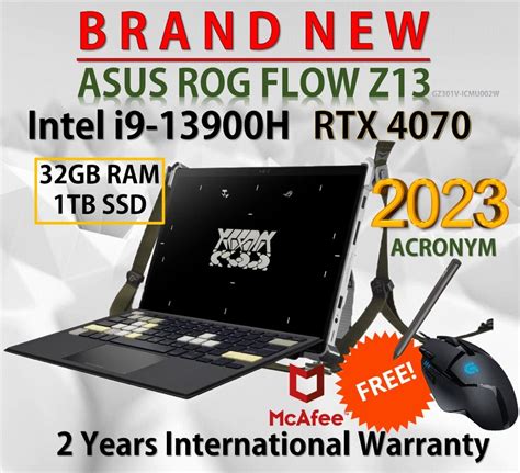 2023 Asus Rog X Acronym Flow Z13 Intel I9 13900h Rtx 4070 8gb 32gb