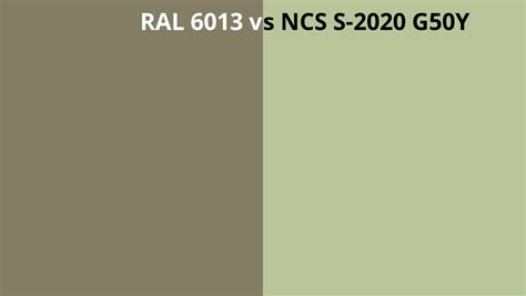 Ral 6013 Vs Ncs S 2020 G50y Ral Colour Chart Uk