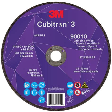 3M CUBITRON 3 Type 27 9 X 1 4 X 7 8 Depressed Center Grinding