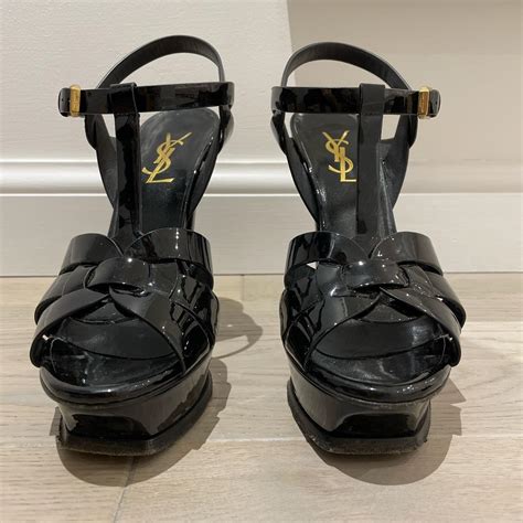 Ysl Tribute Platform Sandals In Patent Leather Depop