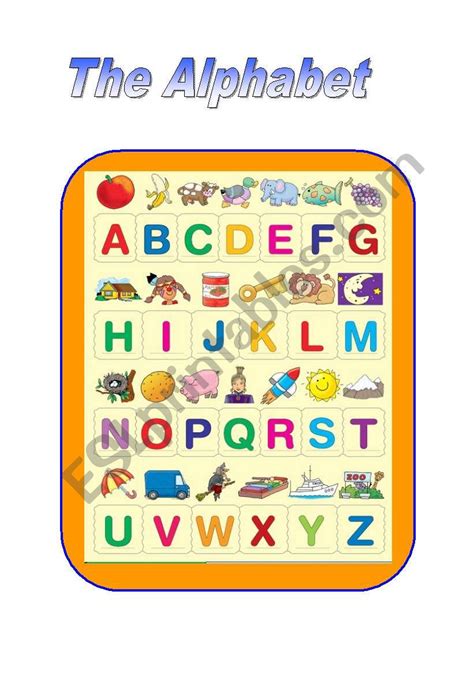 The Alphabet Esl Worksheet By Miss O