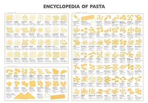 Infographic Learn About 188 Pasta Shapes And How To Cook Them Pasta