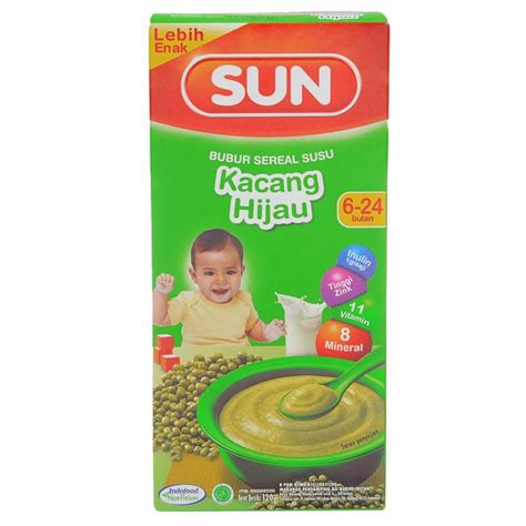 Jual SUN Bubur Sereal Susu Kacang Hijau MPASI 6 Bulan 120gr Shopee