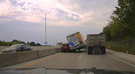 Dramatic Dashcam Video Shows Police Chasing U Haul Truck On Interstate