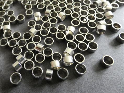 Stainless Steel 5mm Column Beads Silver Color 15mm Hole Cylinder Round Beads Jewelry Making