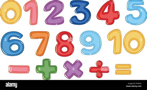 A set of number and math symbols illustration Stock Vector Image & Art ...