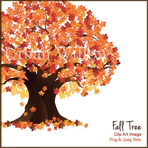 Tree Clip Art Fall Trees, Autumn Tree Clipart, Maple Tree Graphic, Oak Trees, Natural Trees ...