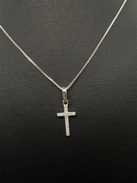 Sterling Silver Cross Womens Necklace Etsy