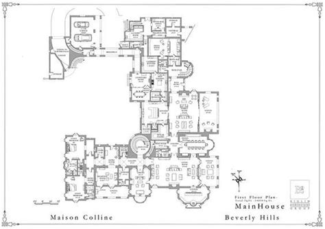 Mansion Floor Plan for Beverly Hills Estate