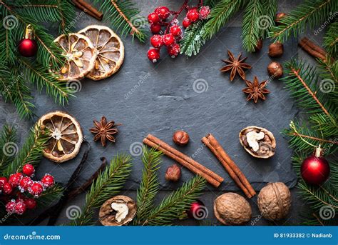 Christmas Spices Background Stock Photo Image Of Festive Space