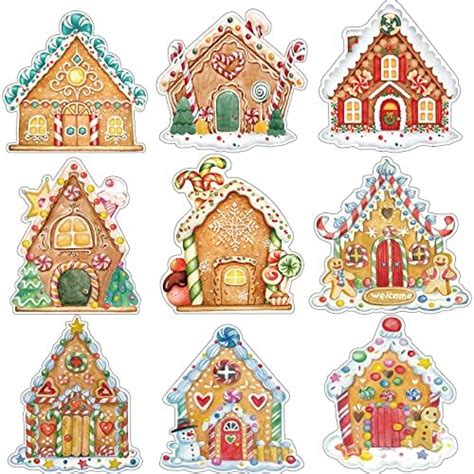 Spiareal 45 Pcs Christmas Gingerbread House Cutouts