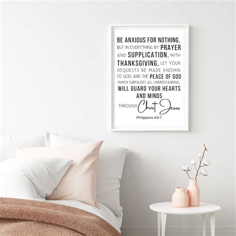 Be Anxious For Nothing Philippians Print Scriptures Etsy