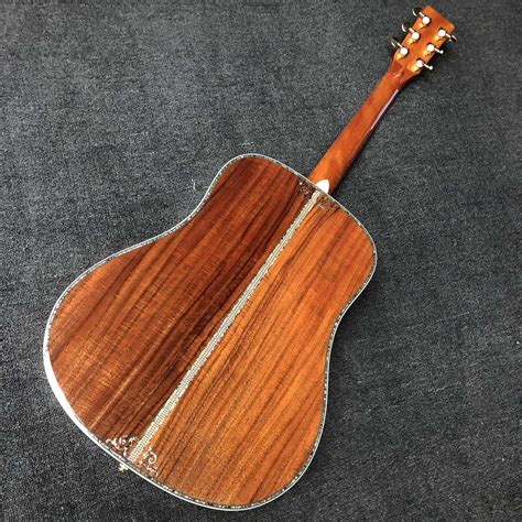 Custom 41 Inch Koa Wood Dreadnought Round Body Abalone Binding Acoustic Guitar