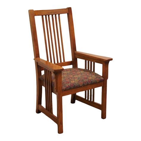 Bassett Furniture Mission Style Oak Dining Arm Chair 4033 0460 Chairish