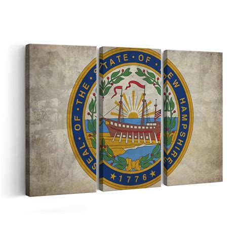 New Hampshire State Seal Canvas Print New Hampshire State Etsy