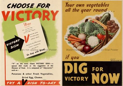 Victory Garden Food Propaganda Poster Ww2 Wwii Vintage Print Wall Art