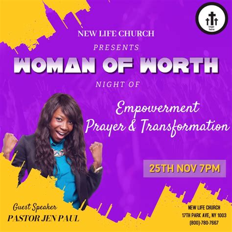 Woman Of Worth Womens Conference Template Postermywall