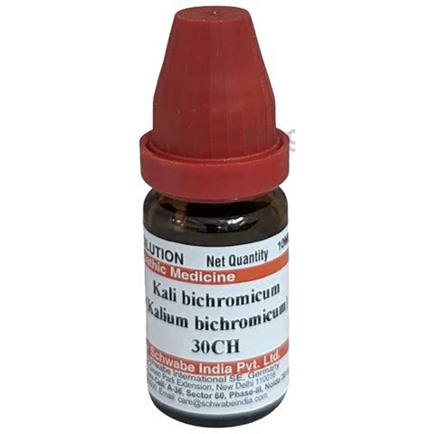 Dr Willmar Schwabe India Kali Bichromicum Dilution Ch Buy Bottle Of