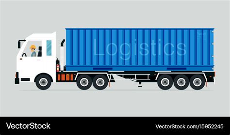 Container truck Royalty Free Vector Image - VectorStock