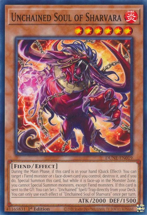 DUNE EN019 Unchained Soul Of Sharvara Yu Gi Oh