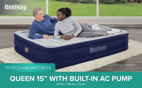 Bestway Tritech Air Mattress Queen 15 With Built In AC Pump Included